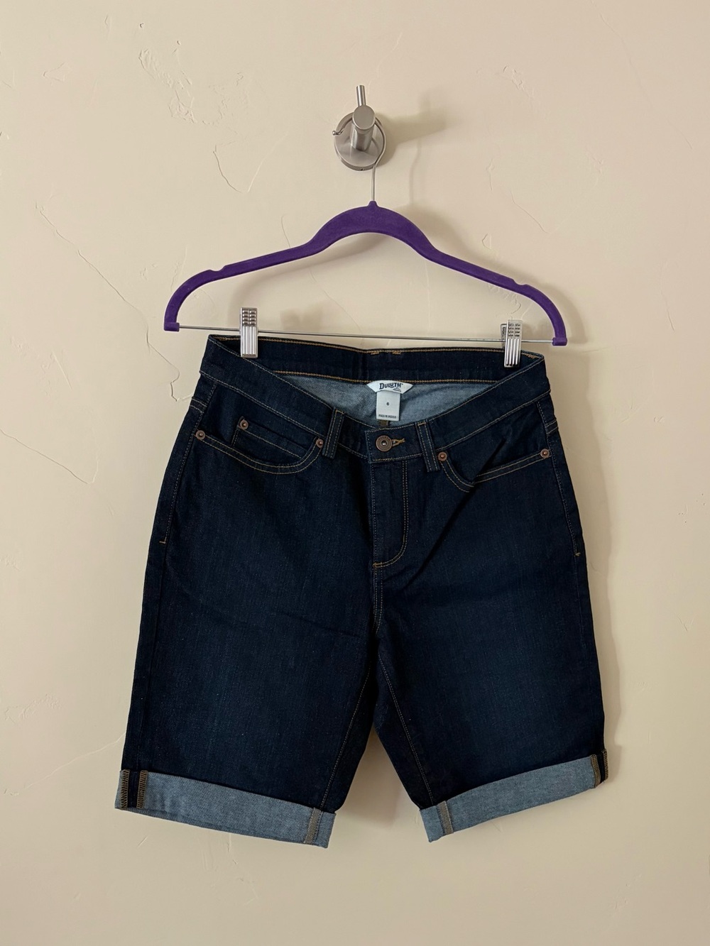 Duluth Trading Co Dark Indigo Denim Bermuda Shorts